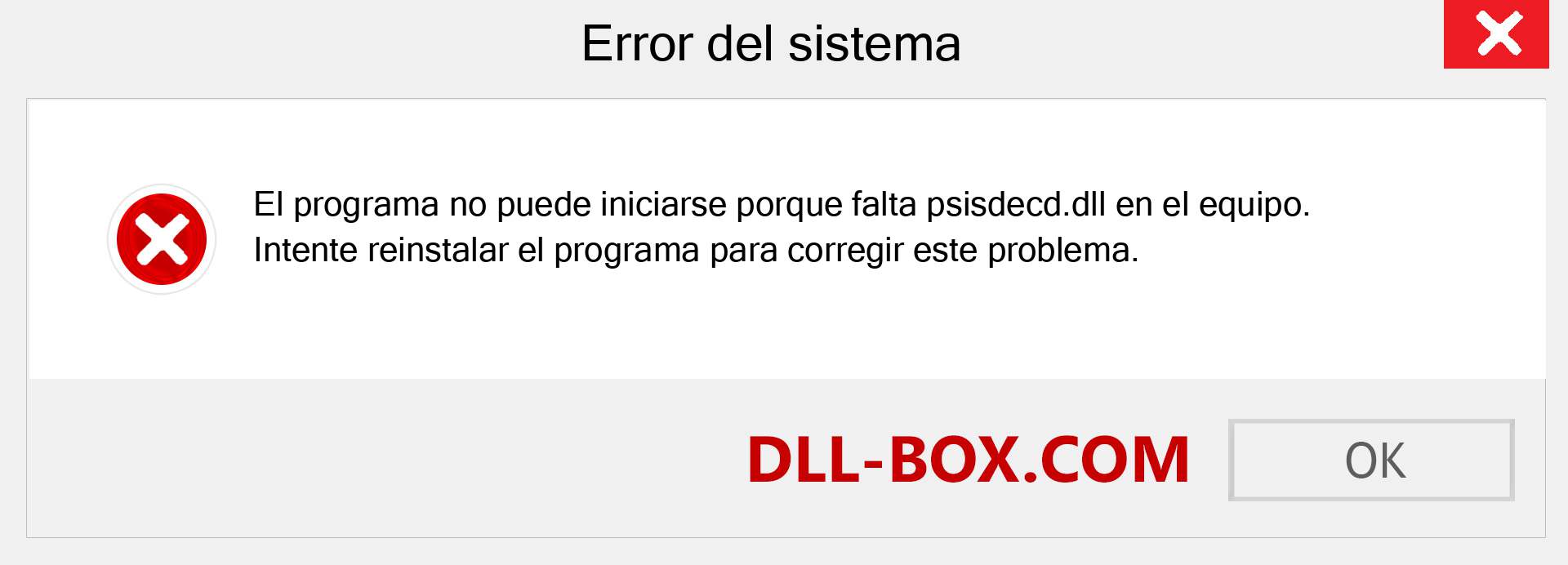 ¿Falta el archivo psisdecd.dll ?. Descargar para Windows 7, 8, 10 - Corregir psisdecd dll Missing Error en Windows, fotos, imágenes